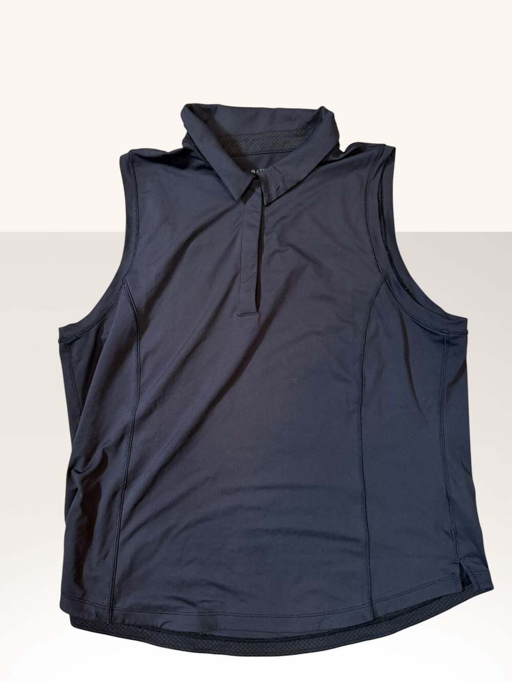 Athleta Black Sleeveless Polo Tank Top